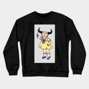 ram skull girl Crewneck Sweatshirt